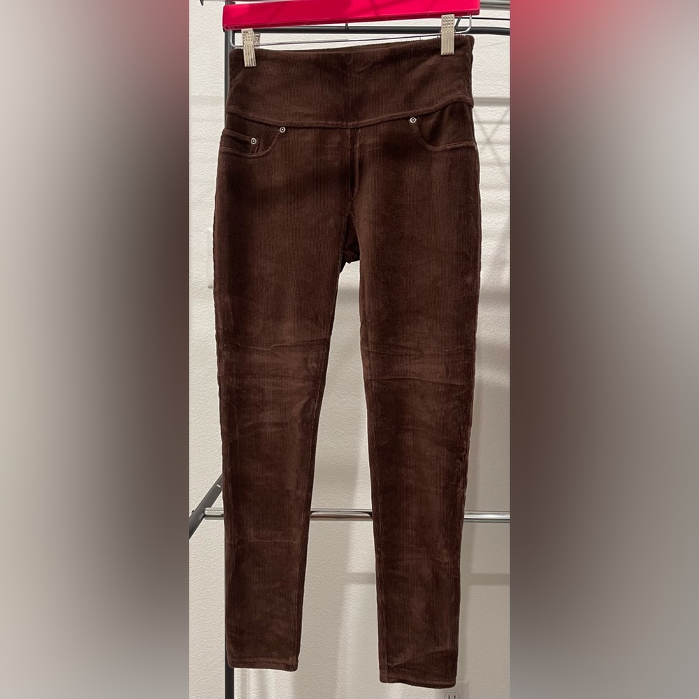 Spanx brown corduroy leggings size medium